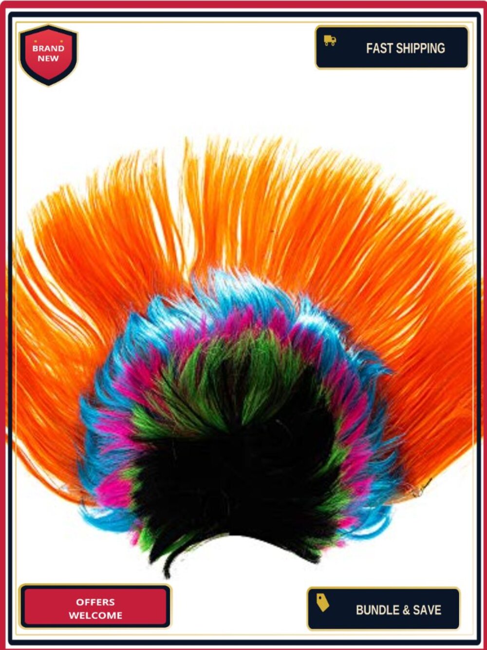 Punk Mohawk Wig Cosplay Costume Accessory